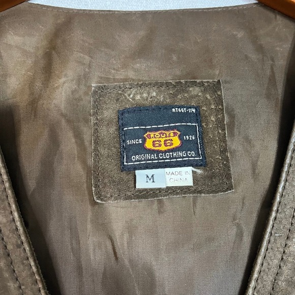 Route 66 Original Clothing Co Brown Suede Leather Vest Western Biker - Size M - Picture 4 of 7